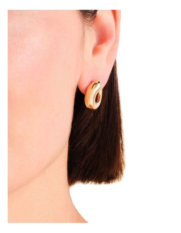 Dome Swirl Stud Earrings in Gold-Tone