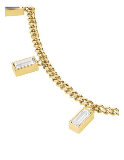 Playful Diamonds Baguette Necklace in Gold-Tone