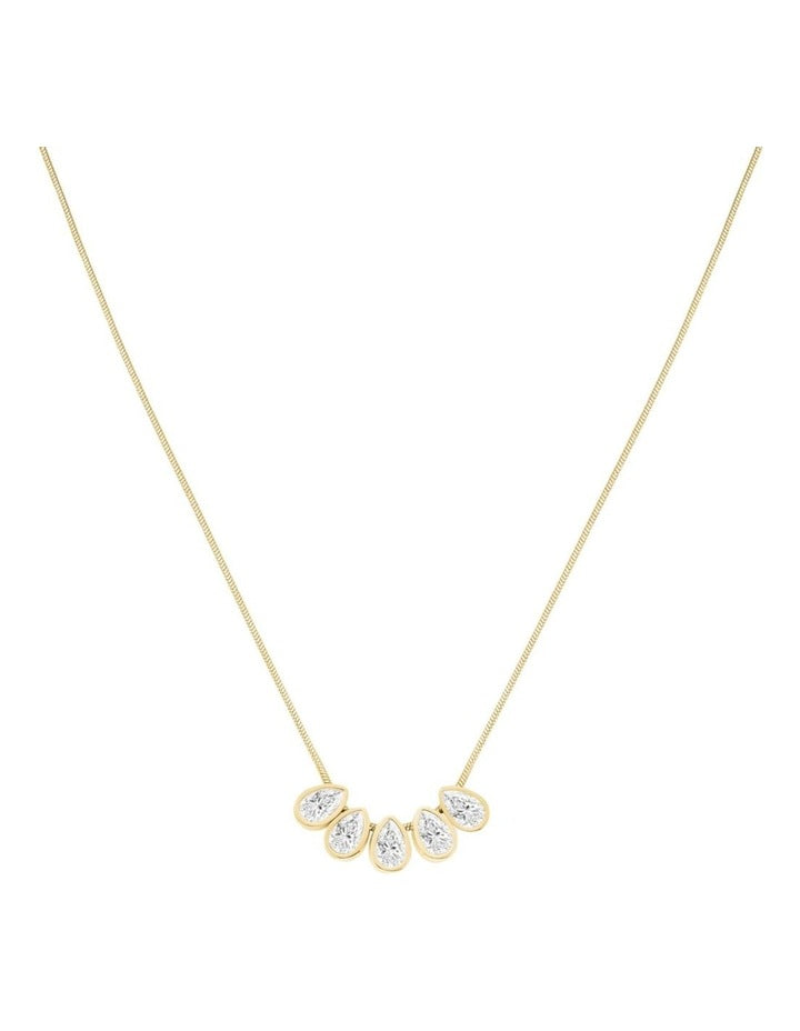Playful Diamonds Multi Drops Necklace in Gold-Tone