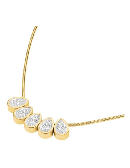 Playful Diamonds Multi Drops Necklace in Gold-Tone