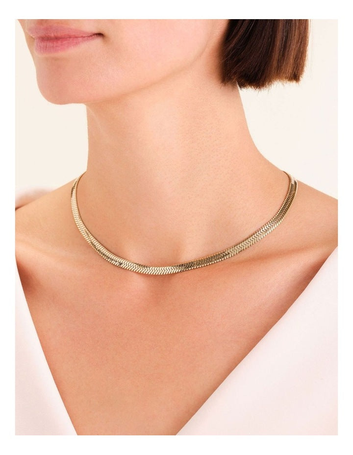 Large Snake Necklace in Gold-Tone