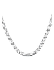 Large Snake Necklace in Silver-Tone