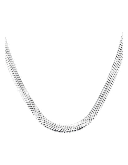 Large Snake Necklace in Silver-Tone
