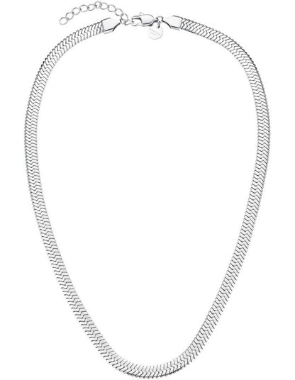 Large Snake Necklace in Silver-Tone