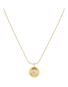 Bold Solitaire Coin Necklace in Gold-Tone