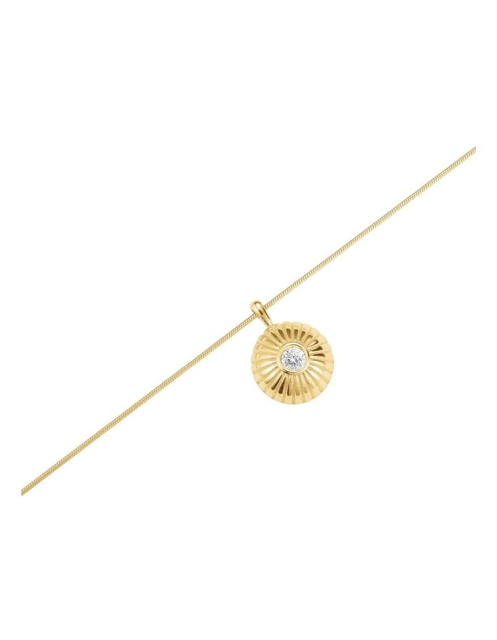 Bold Solitaire Coin Necklace in Gold-Tone