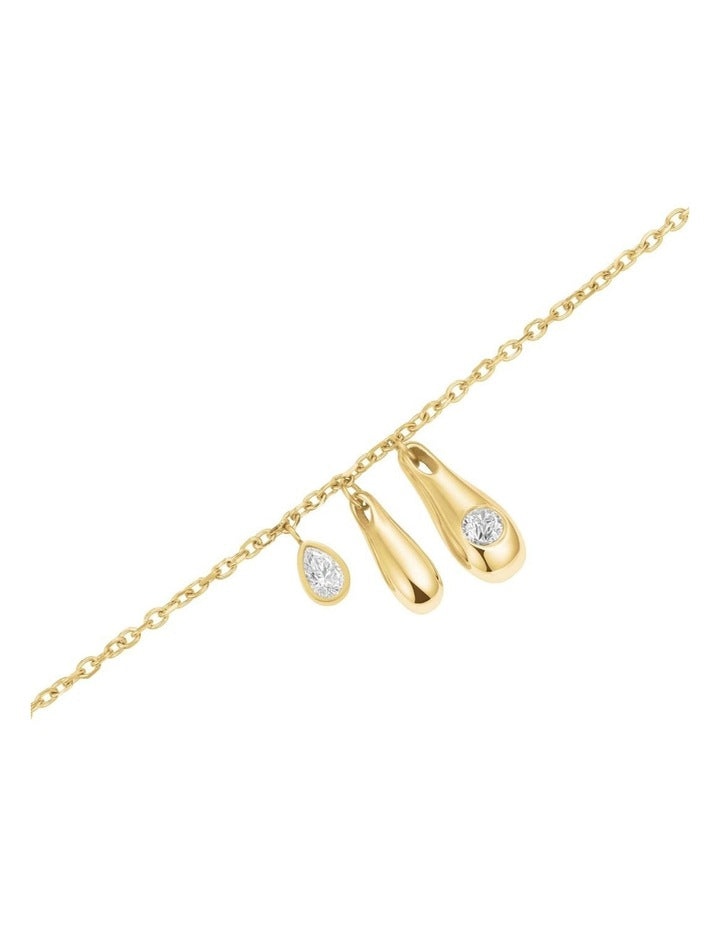 Bold Solitaire Charms Necklace in Gold-Tone