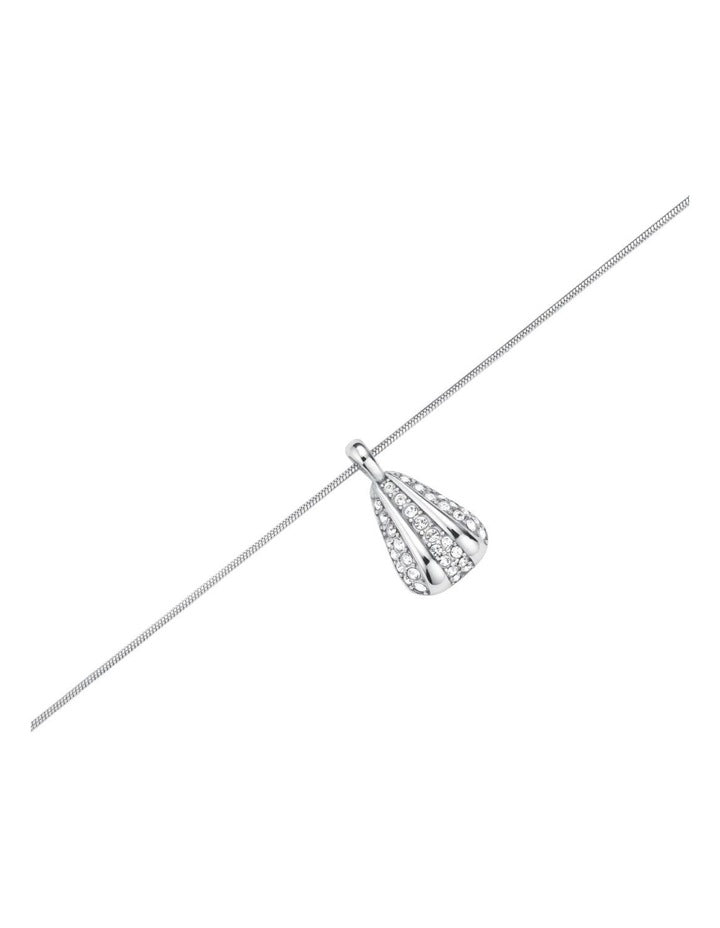 Pav Striped Necklace in Silver-Tone