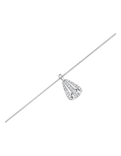 Pav Striped Necklace in Silver-Tone