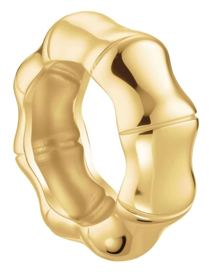 Statement Bamboo Ring in Gold-Tone