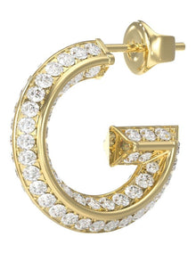 G Crystal Hoop Earrings in Gold