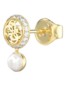 Tiny Pearly Stud Earrings in Gold