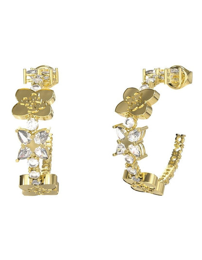 Wild Flower Hoop Earrings in Gold