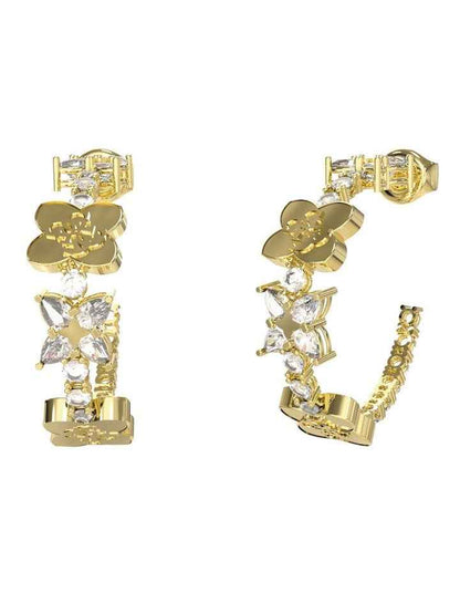 Wild Flower Hoop Earrings in Gold