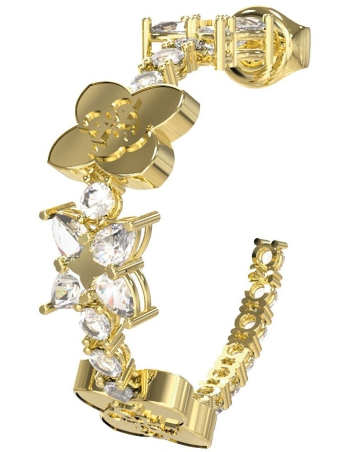 Wild Flower Hoop Earrings in Gold