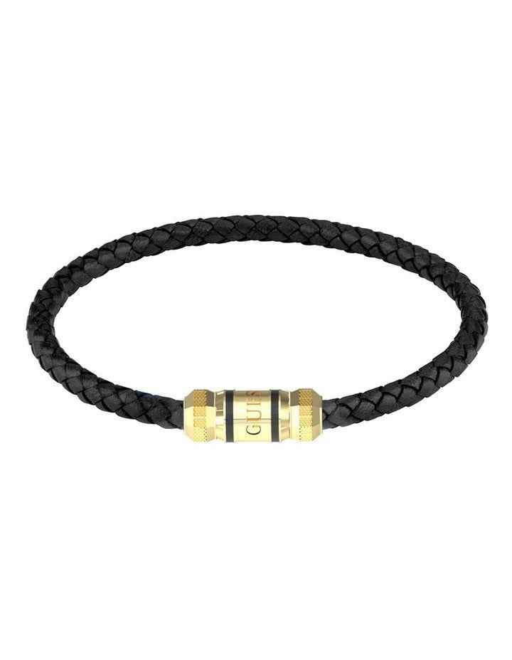 Exagon Leather Bracelet in Gold