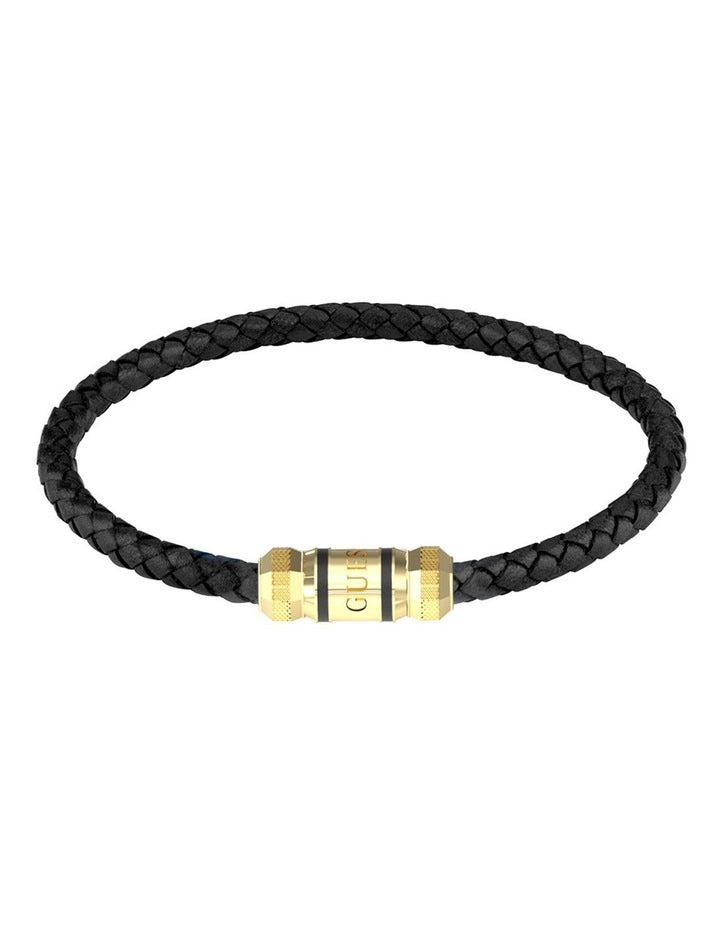 Exagon Leather Bracelet in Gold
