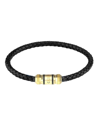 Exagon Leather Bracelet in Gold
