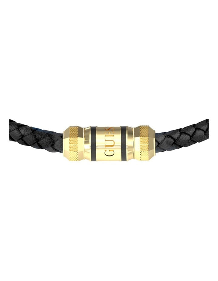 Exagon Leather Bracelet in Gold