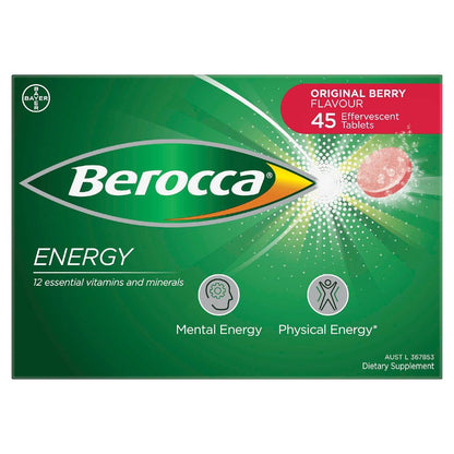 Berocca Vitamin b & c Original Berry Flavour Energy 45 Pack