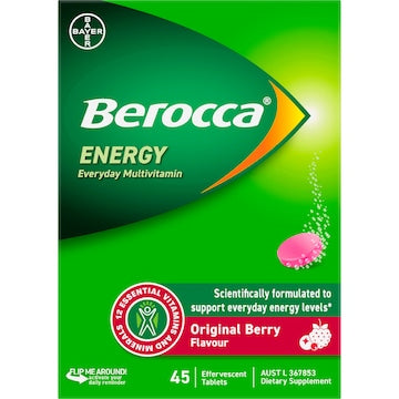 Berocca Vitamin B & C Original Berry Flavour Energy 45 pack