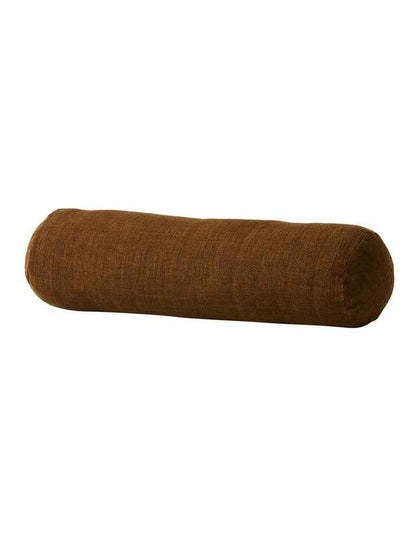 Vintage Linen Fringe Bolster in Nutmeg