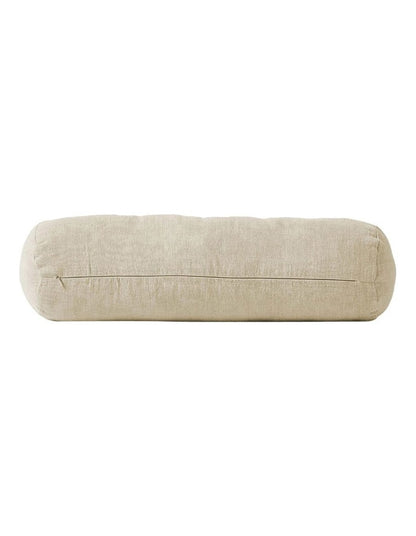Vintage Linen Fringe Bolster in Natural