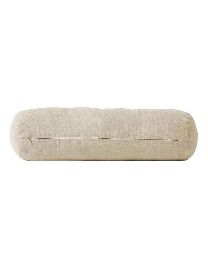 Vintage Linen Fringe Bolster in Natural