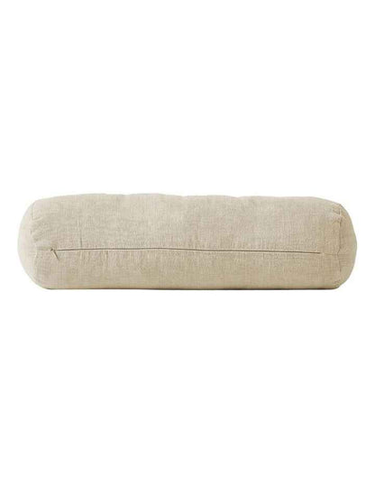Vintage Linen Fringe Bolster in Natural