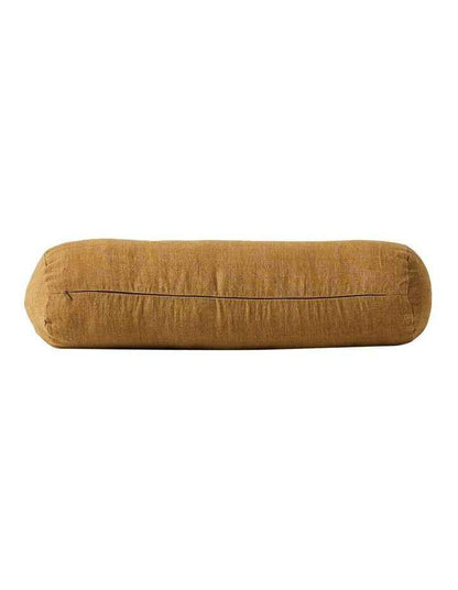 Vintage Linen Fringe Bolster in Bronze