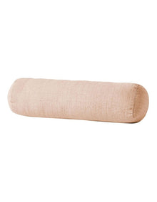 Vintage Linen Fringe Bolster in Shell Pink