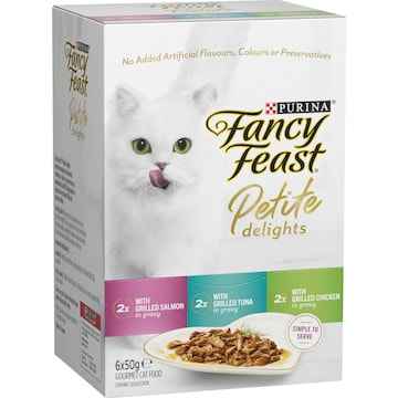 Fancy Feast Petite Delights Salmon & Tuna Wet Cat Food 50g x 6 pack