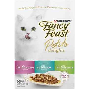 Fancy Feast Petite Delights Salmon & Tuna Wet Cat Food 50g x 6 pack