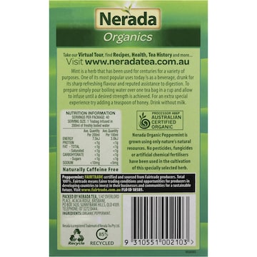 Nerada Organic Peppermint Tea Bags 40 pack