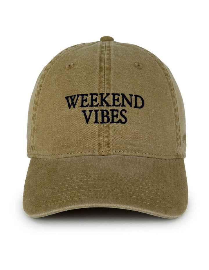 Weekend Vibes Ball Park Cap in Beige