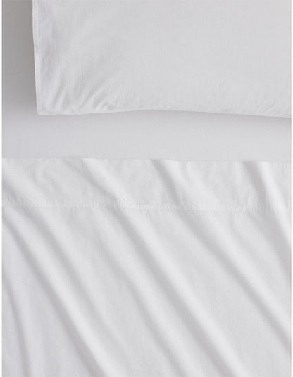 BAYLEY WASHED PERCALE DOUBLE SHEET SET IN WHITE