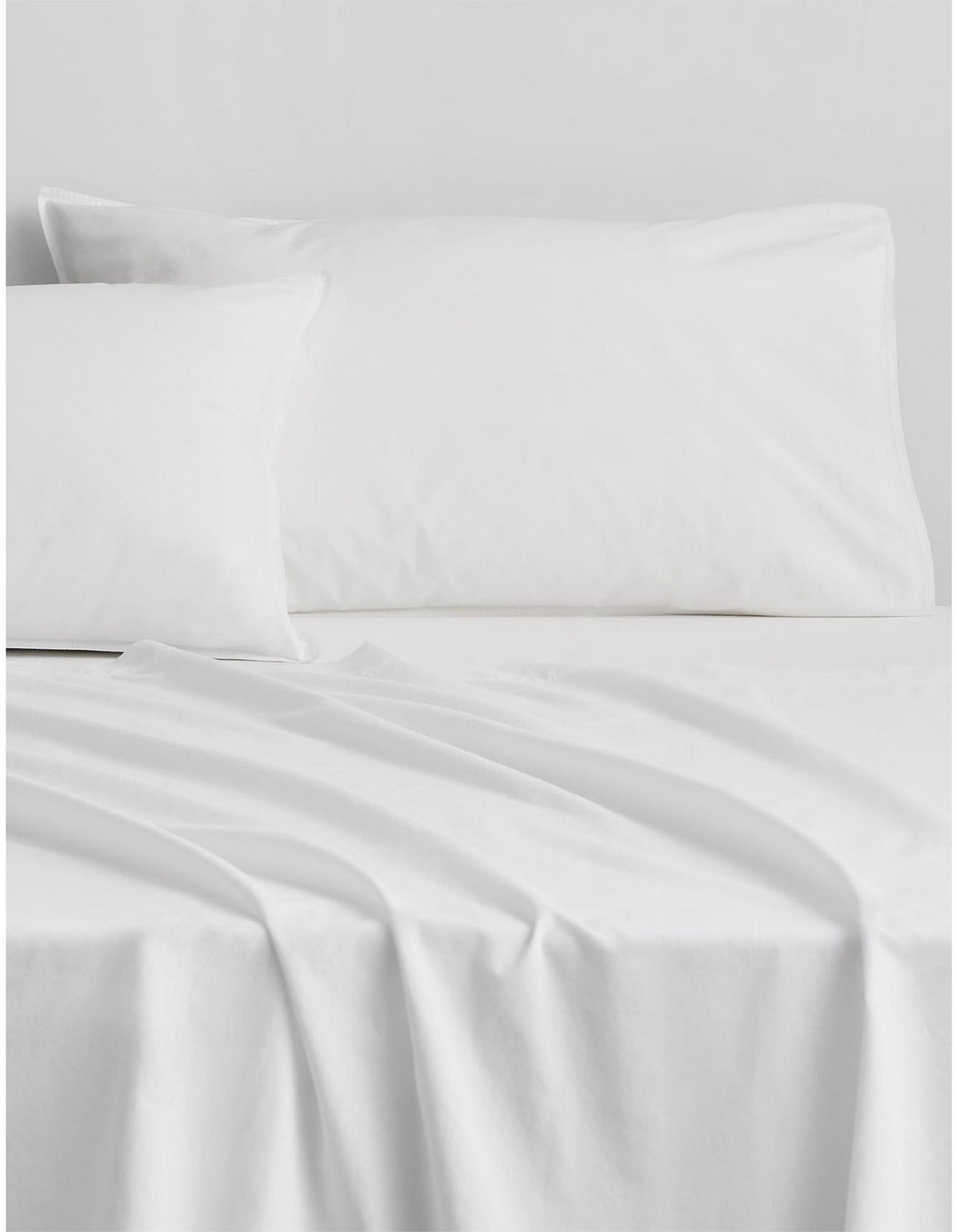 BAYLEY WASHED PERCALE SINGLE SHEET SET IN WHITE