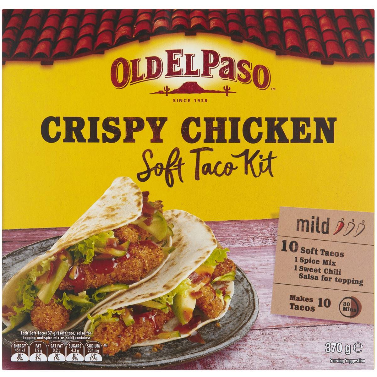 Old El Paso Taco Soft Crispy Chicken Dinner Kit Mexican Style 370g