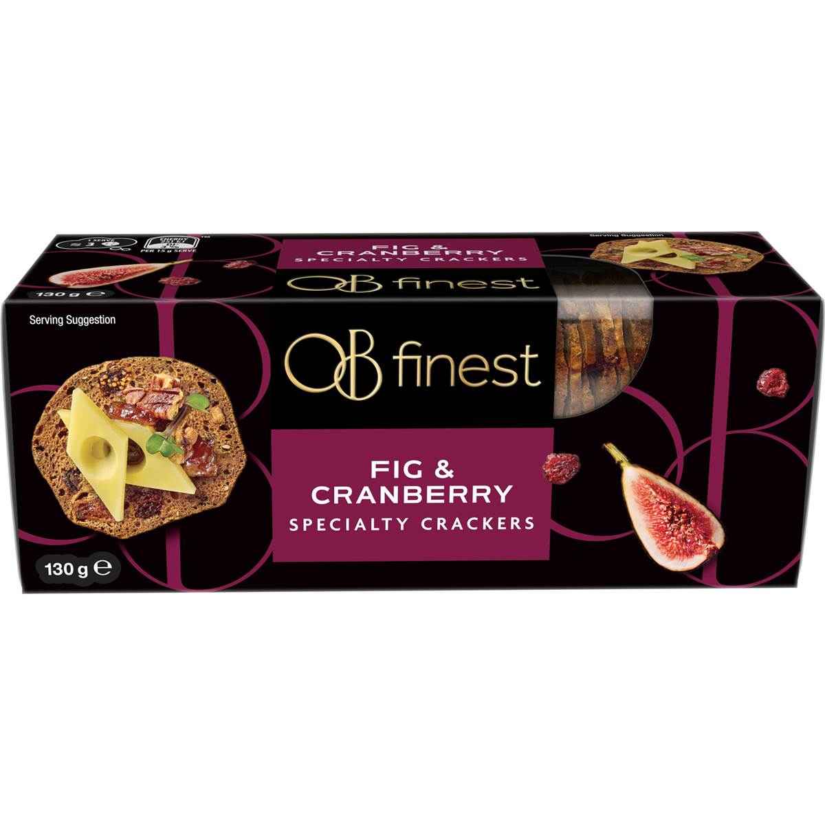 OB Finest Crackers Fig & Cranberry 130g