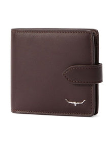 Wallet with pocket and tab in Brown