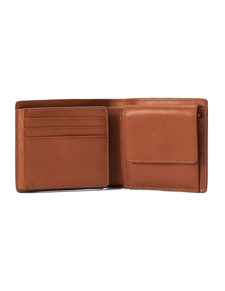 Wallet With Pocket and Tab in Tan