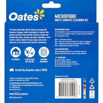 Oates Microfibre Cloth 4 pack