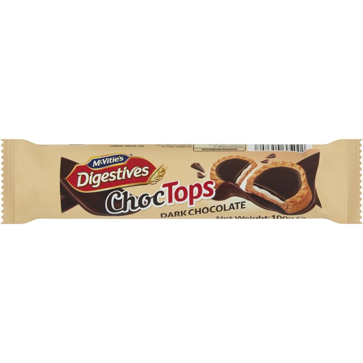 McVitie's Digestives Choc Tops Dark Chocolate 100g