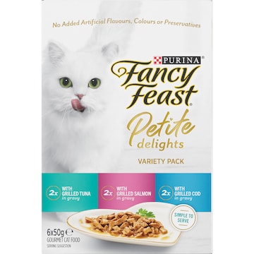 Fancy Feast Petite Delights Tuna & Cod Wet Cat Food 50g x 6 pack