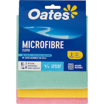 Oates Microfibre Cloth 3 pack