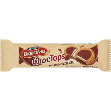 McVitie's Digestives Choc Tops Milk Chocolate 100g