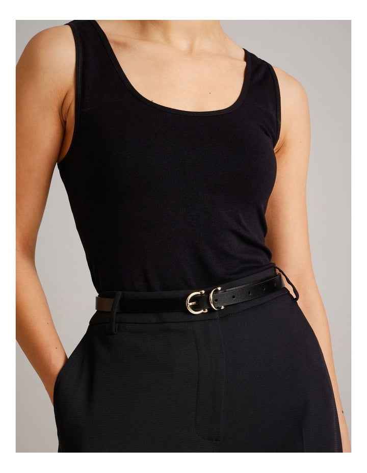Eve Leather Belt in Black