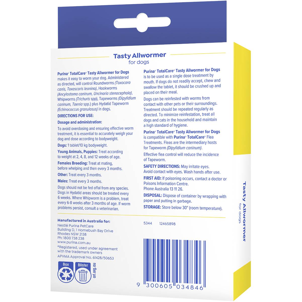 Total Care Allwormer For Dogs 4 Pack