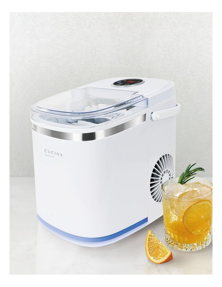 Compact CICE680W Portable Ice Maker in White