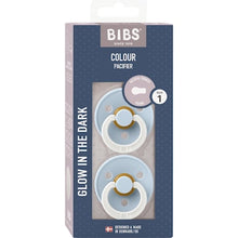 Bibs Pacifer Night Glow Latex Size 1 Dummy Assorted 2 pack